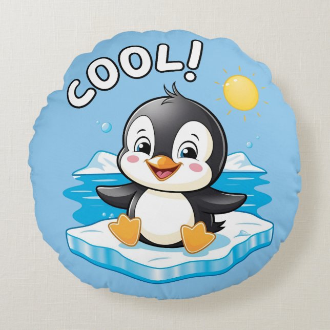 Cool! ,  Penguin Round Cushion (Front)