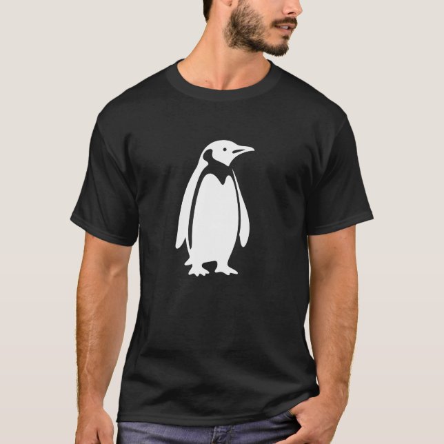 Cool Penguin Silhouette Minimalistic Design T-Shirt (Front)