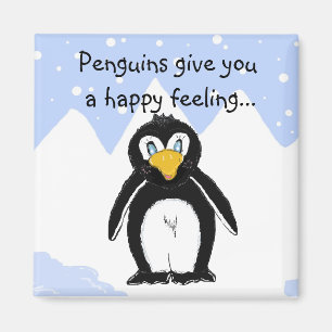 Cool Penguin with Saying Magnet