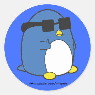 Cool Penguino Classic Round Sticker