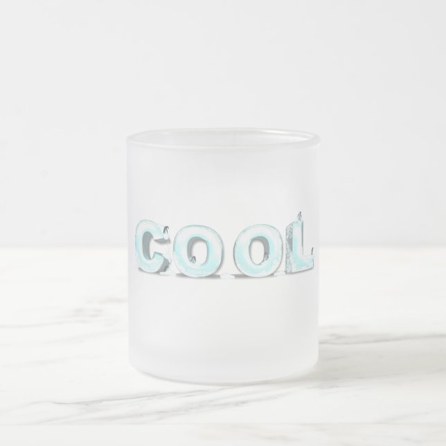 Cool Penguins Frosted Glass Coffee Mug (Center)
