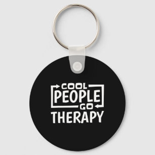Cool People Go Therapy Key Ring
