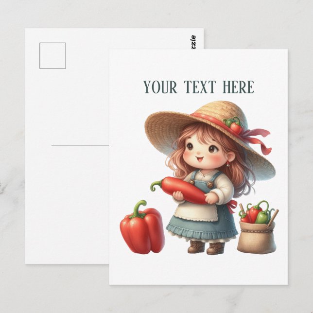 Cool pepper lover gardener customisable postcard (Front/Back)