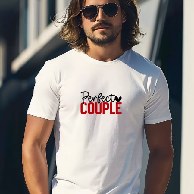 Cool Perfect Couple Print T-Shirt (Cool Perfect Couple Print T-Shirt)