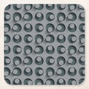 Cool Perforated Metal with Holes and Pins Square Paper Coaster