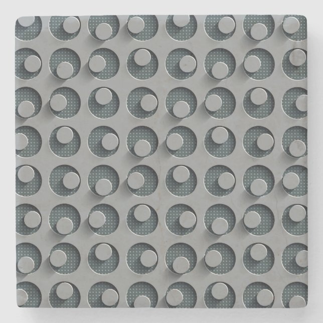 Cool Perforated Metal with Holes and Pins Stone Coaster (Front)