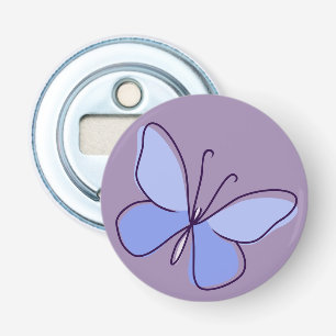 Cool Periwinkle Purple-Blue Butterfly Doodle Bottle Opener