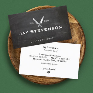 Cool Personal Chef Knife Black Catering Business Card