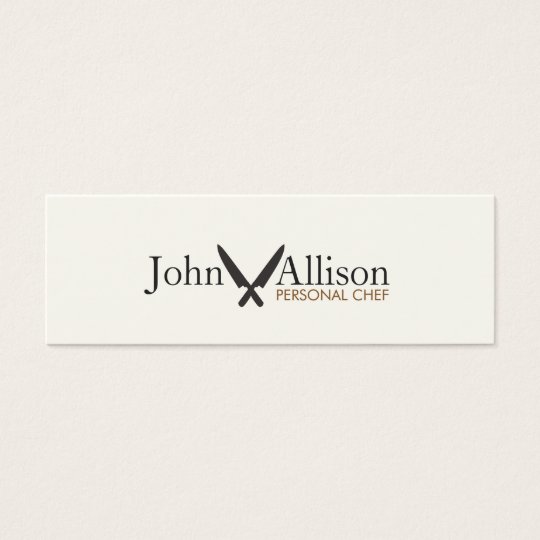Cool Personal Chef Knife Simple Catering Mini Business Card