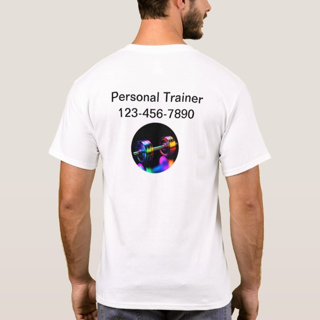Cool Personal Trainer Business Logo Work Shirts (Back)