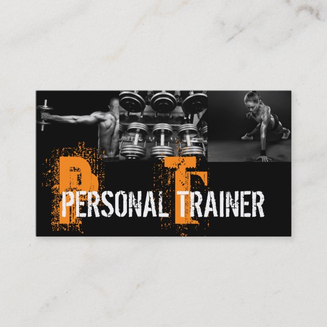 Cool Personal Trainer Gym Fitness Business Card (Front)
