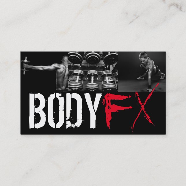 Cool Personal Trainer Gym Fitness Business Card (Front)