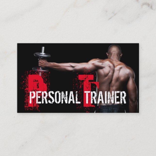 Cool Personal Trainer Gym Fitness Business Card (Front)