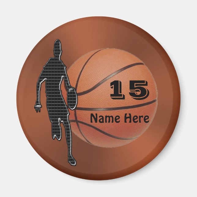 Cool Personalised Basketball Magnets for Boys Team (Front)