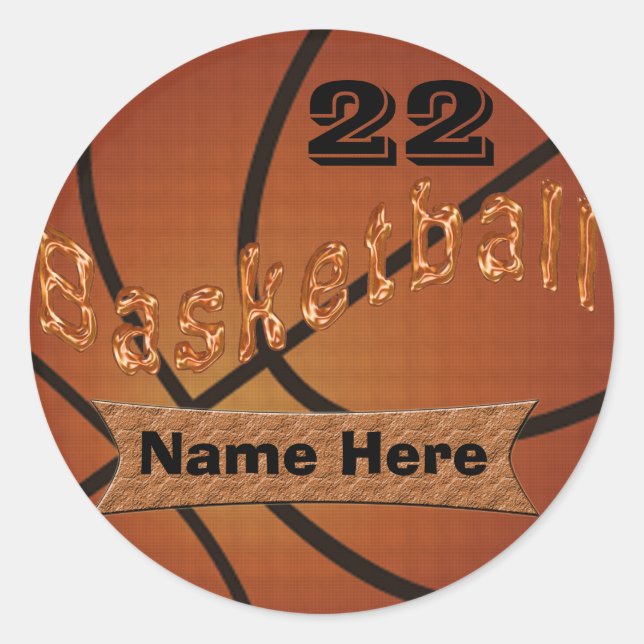 Cool Personalised Basketball Stickers (Front)