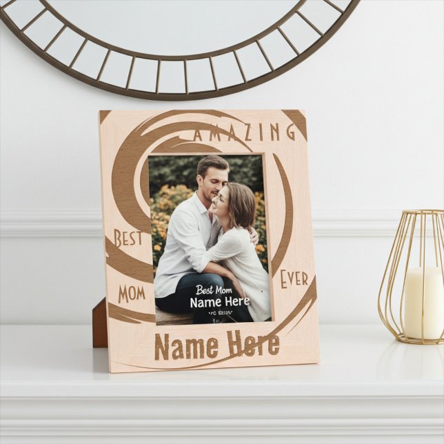 Cool Personalised Best Mum Engraved Picture Frame (Creator Uploaded)