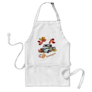 Cool Personalised Blue Truck Autumn Leaves Apron