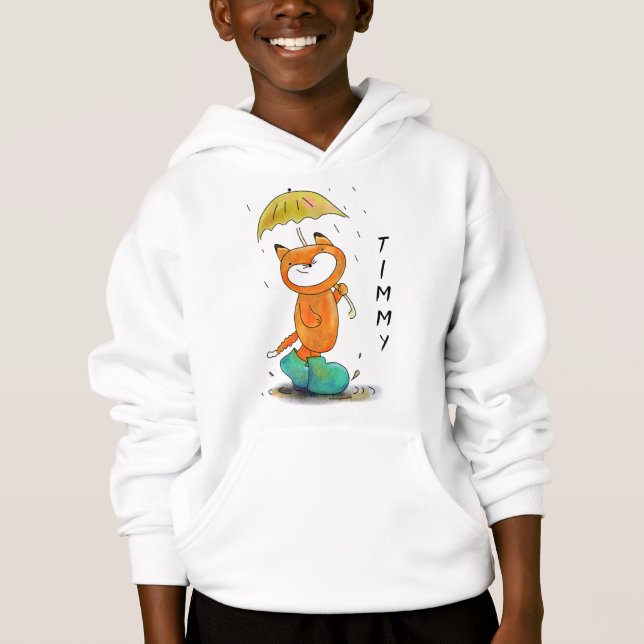 Cool Personalised Cat In Rain (Front)