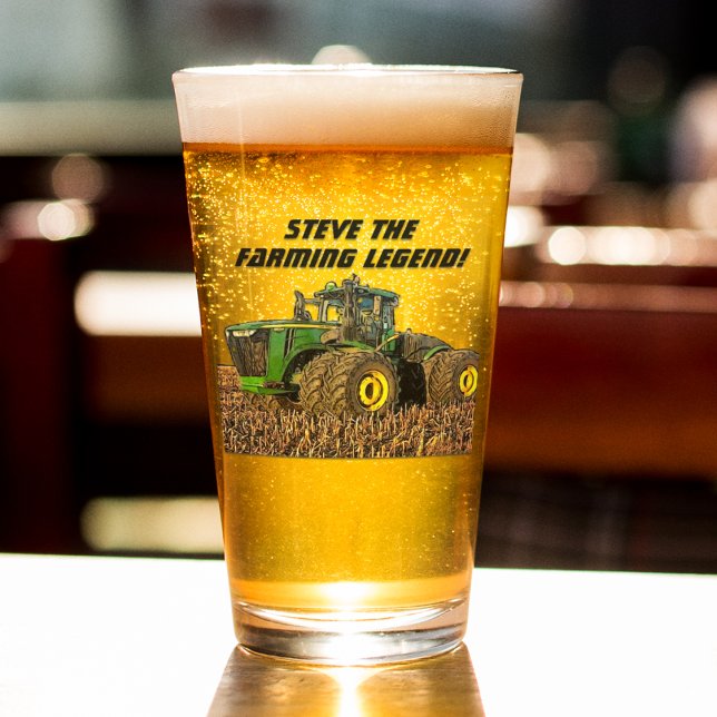 Cool Personalised Farming Legend Tractor Equipment Glass (Creator Uploaded)