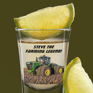 Cool Personalised Farming Legend Tractor Equipment Shot Glass
