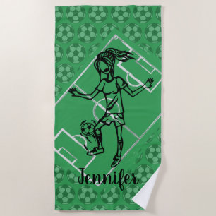 Cool personalised female soccer beach towel