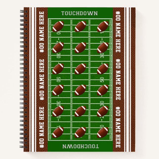 Cool Personalised Football Field Football Notebook (Front)