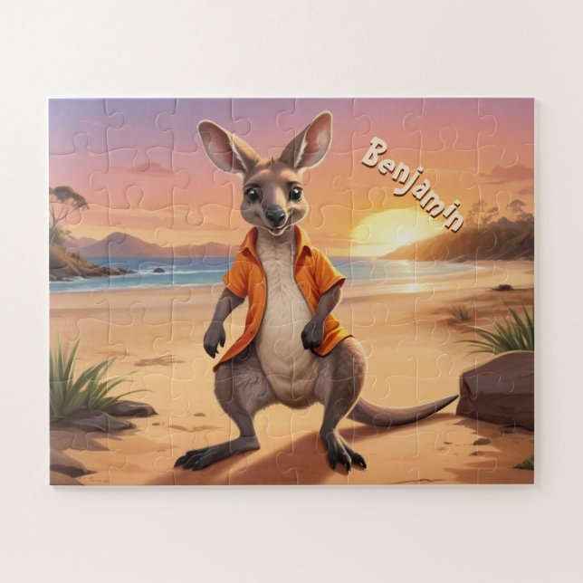 Cool Personalised Kangaroo Jigsaw Puzzle (Horizontal)