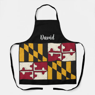 Cool Personalised Maryland Flag Chef Apron