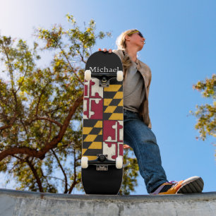 Cool Personalised Maryland State Flag  Skateboard