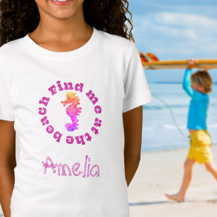 Cool Personalised Seahorse Beach T-Shirt