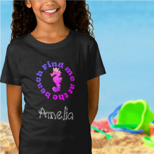 Cool Personalised Seahorse Beach T-Shirt