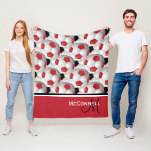 Cool personalised soccer fleece blanket
