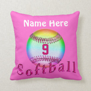 Cool Personalised Softball Pillows NAME and NUMBER