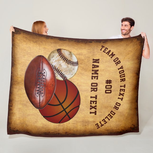 Cool Personalised Sports Throw Blanket, Your Text Fleece Blanket (In Situ)