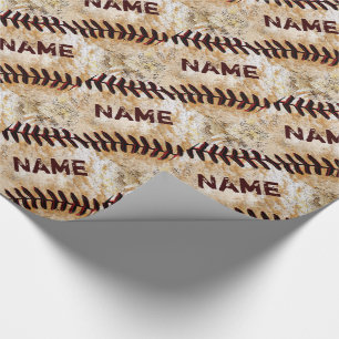 Cool Personalised Vintage Baseball Wrapping Paper