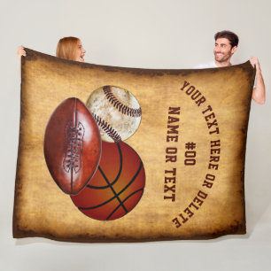 Cool Personalised Vintage look Sports Blanket