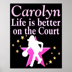 COOL PERSONALIZED GIRLS BASKETBALL PLAYER POSTE POSTER