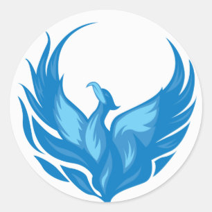 Cool Phoenix Bird Design Classic Round Sticker