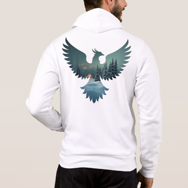 Cool Phoenix Christmas Landscape Hoodie (Back)