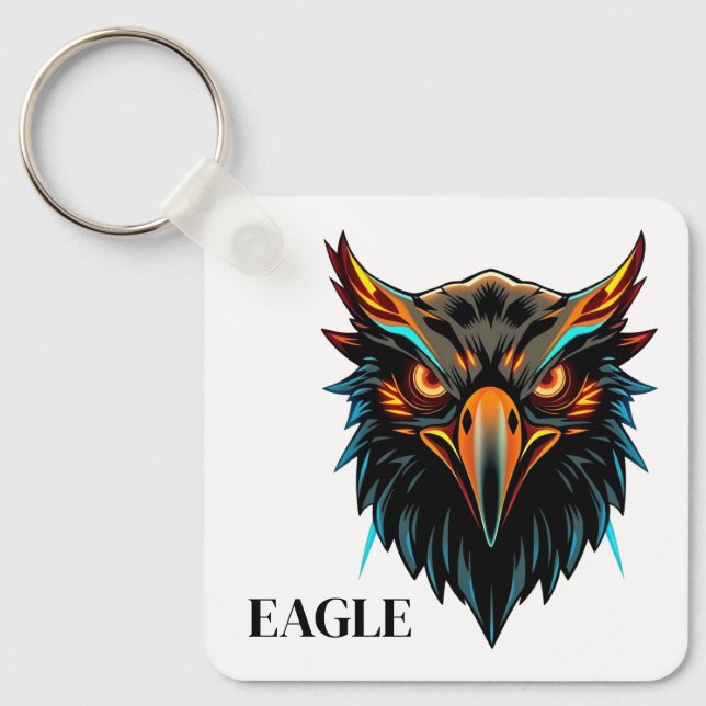 Cool Phoenix Eagle Mascot Logo Key Ring (Front)