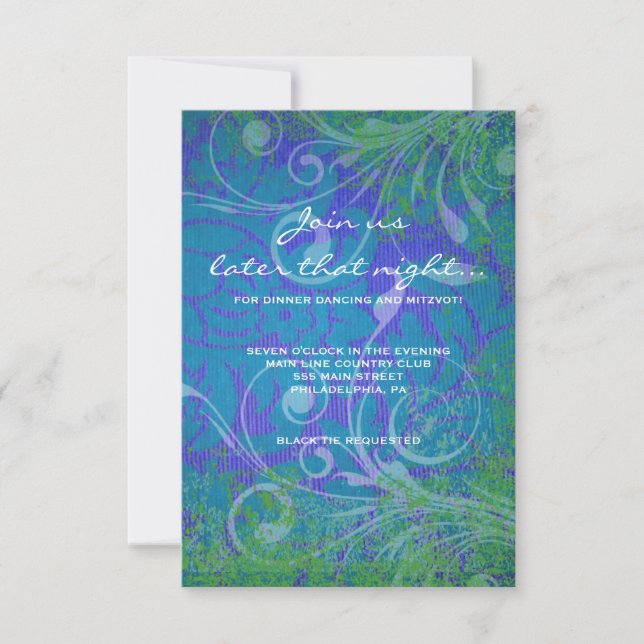 COOL PHOTO COLLAGE Bat Mitzvah Party Card (Front)