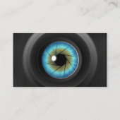 Cool Photography Blue Eye Camera Lens Photographer Business Card (Back)