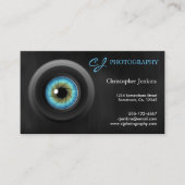 Cool Photography Blue Eye Camera Lens Photographer Business Card (Front)
