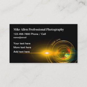 Cool Photography Theme Business Cards