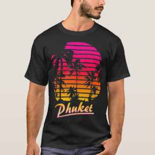 Cool Phuket 80s Palm Trees Summer Sunset T-Shirt
