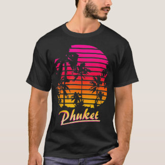Cool Phuket 80s Palm Trees Summer Sunset  T-Shirt