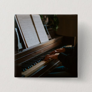 Cool Piano 15 Cm Square Badge