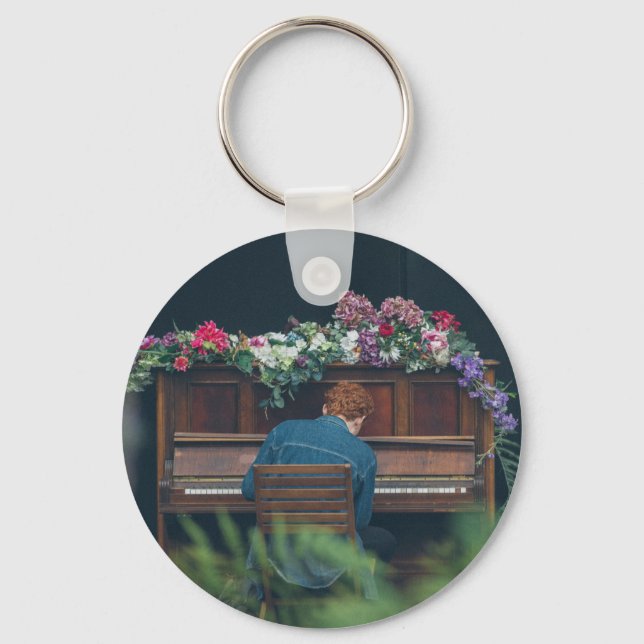 Cool Piano Artwork Key Ring (Front)