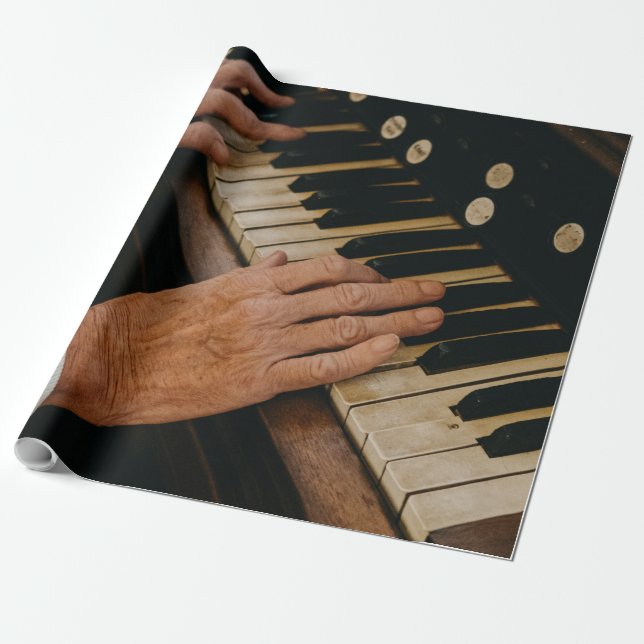Cool Piano Artwork Wrapping Paper (Unrolled)