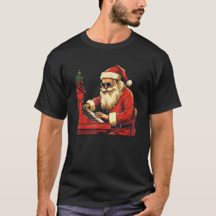 Cool Piano Christmas Eve with this cool Santa Clau T-Shirt